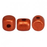 Les perles par Puca® Minos kralen Bronze red mat 00030/01750